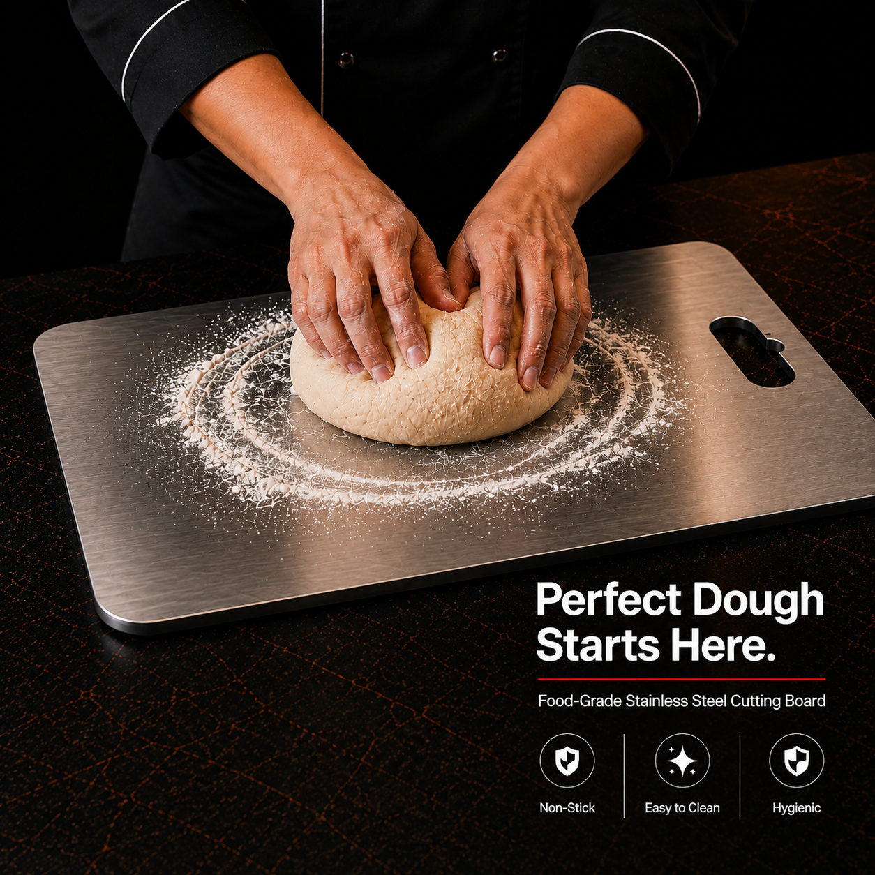 Premium Stainless Steel Cutting Board With Measurement Scale (36 * 25 cm)