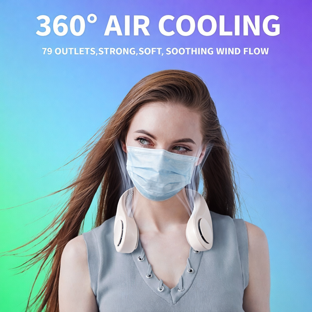 Portable Bladeless Hanging Rechargeable Neck Fan
